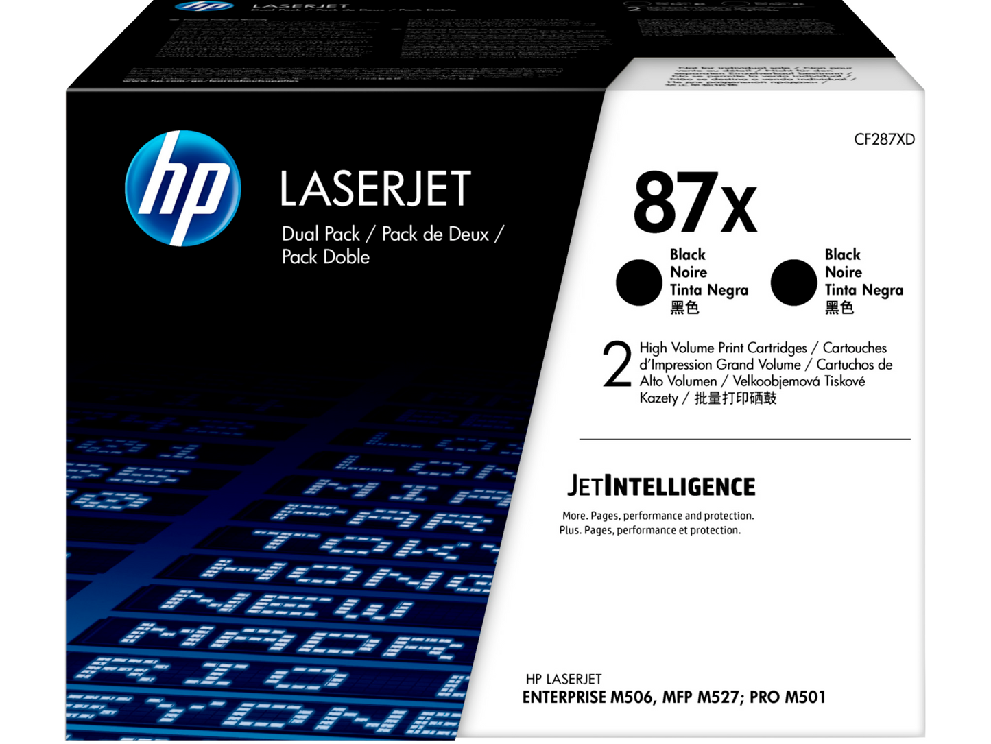 HP 87X 2-pack High Yield Black Original LaserJet Toner Cartridges, CF287XD